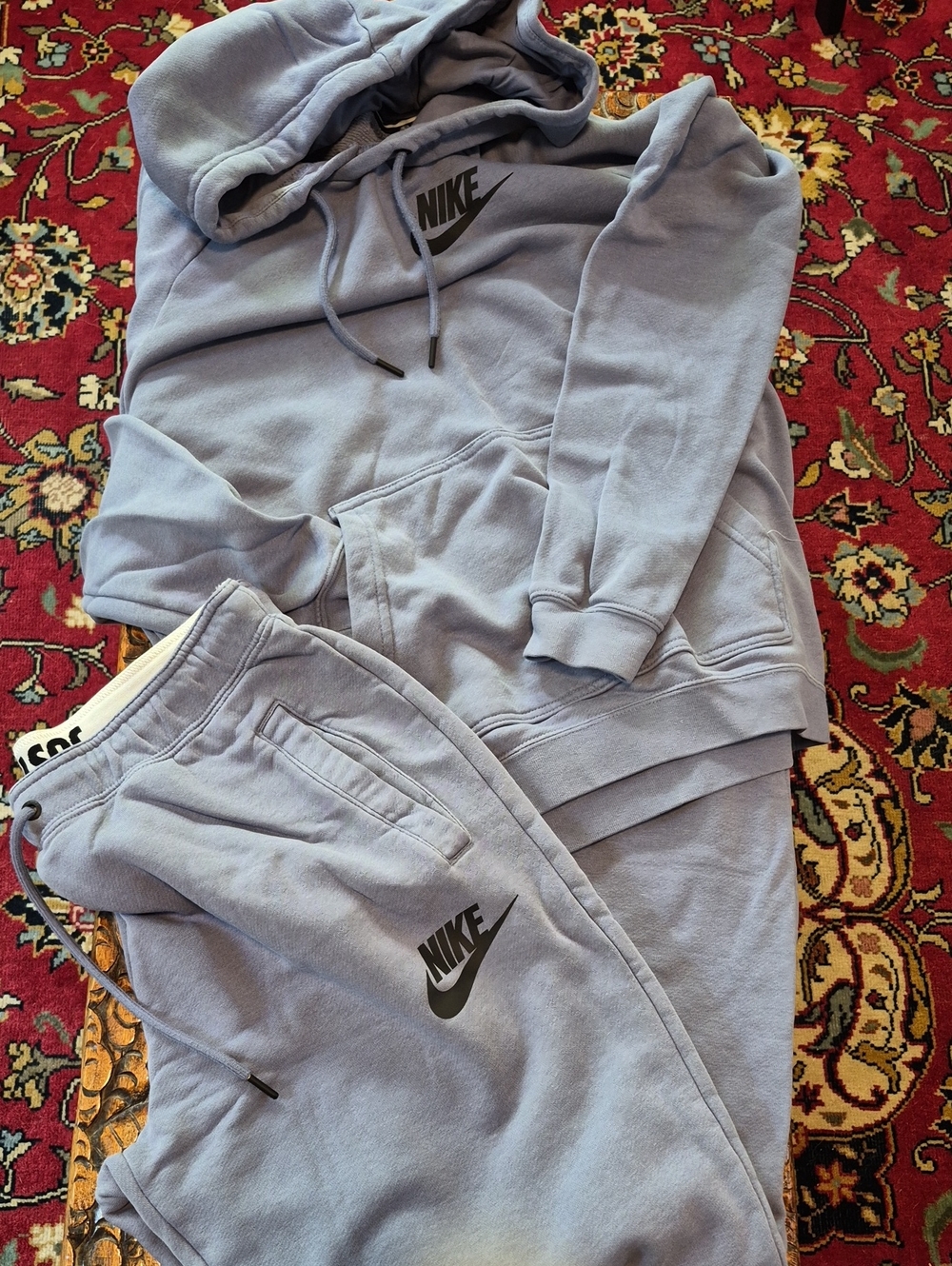 NIKE Jogger Set Blue Purple Hoodie Medium Pant Large
